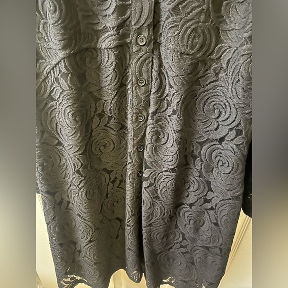 Black Floral Lace Dress - Picture 3 of 4
